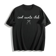 Aunts Club Cute Auntie Cotton T-Shirt in Black