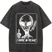 Water I Am a Black Alien Vintage Washed T-Shirt in Black