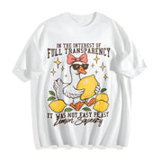 In the Interest of Full Transparency It Was Not Easy Peasy Cotton T-Shirt in White