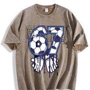 67 Soccer Goal Vintage Washed T-Shirt in Brown