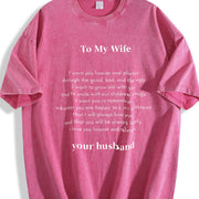 To My Wife Love Letter Vintage Washed T-Shirt in Red