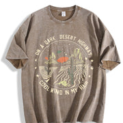 Howell the Best Choice for Spring Vintage Washed T-Shirt in Brown
