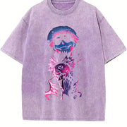 Jujutsu Kaisen – Gojo Satoru x Ryomen Sukuna Wash vintage washed oversized T-shirt in Purple