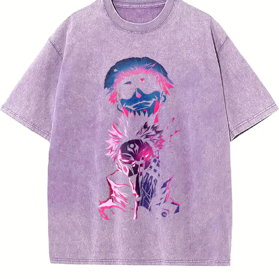 Jujutsu Kaisen – Gojo Satoru x Ryomen Sukuna Wash vintage washed oversized T-shirt in Purple