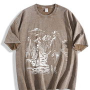 Cowboy Ufo Western ® 90s Vintage Washed T-Shirt in Brown