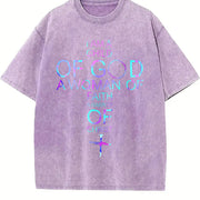 Christian Faith I Am a Child of God vintage washed oversized T-shirt in Purple