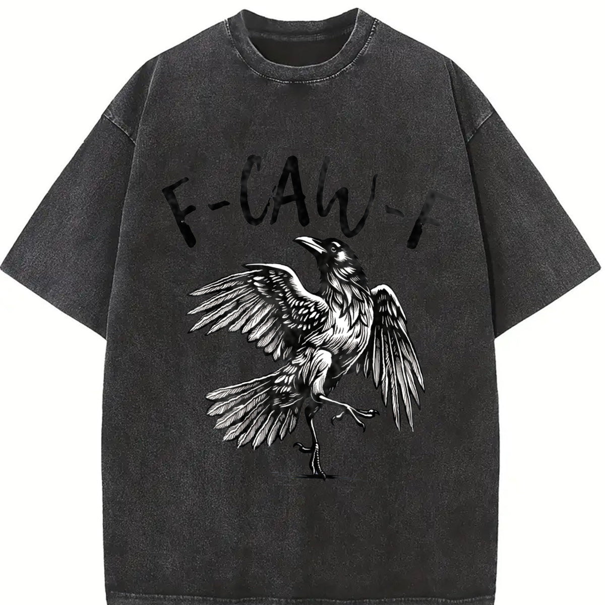 F-caw-F Cute For Woman vintage washed oversized T-shirt in Black