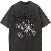 F-caw-F Cute For Woman vintage washed oversized T-shirt in Black