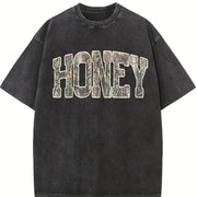 Retro Camo Western Camouflage Western Concert vintage washed oversized T-shirt in Black