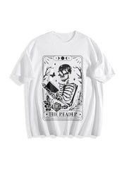 The Reader Tarot Card Cotton T-Shirt in White
