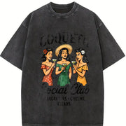 Coqueta Social Club Vintage Washed T-Shirt in Black