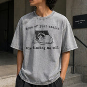 None of Your Emails Vintage Washed T-Shirt in Gray