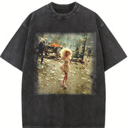 Glam Doll in the Wreckage Vintage Washed T-Shirt in Black