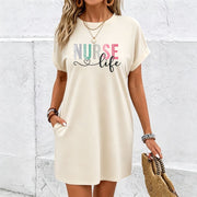 Sophisticated Long Dress Cotton T-Shirt in White