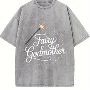 Fairy Godmother Baptism Proposal Vintage Washed T-Shirt in Gray