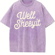 Well Sheeyit Vulgar Crude vintage washed oversized T-shirt in Purple