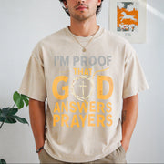 I Am God's Response to Prayer Vintage Washed T-Shirt in Beige