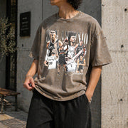 Wembanyama Castle Harper Kornet Vintage Washed T-Shirt in Brown