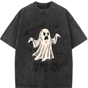 Go Ahead Tell My Dad What's He Gonna Do Haunt Me Vintage Washed T-Shirt in Black