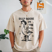 Silly Goose on the Loose Vintage Washed T-Shirt in Beige