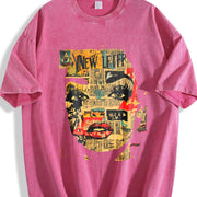 Made from and Skin-friendly Vintage Washed T-Shirt in Red