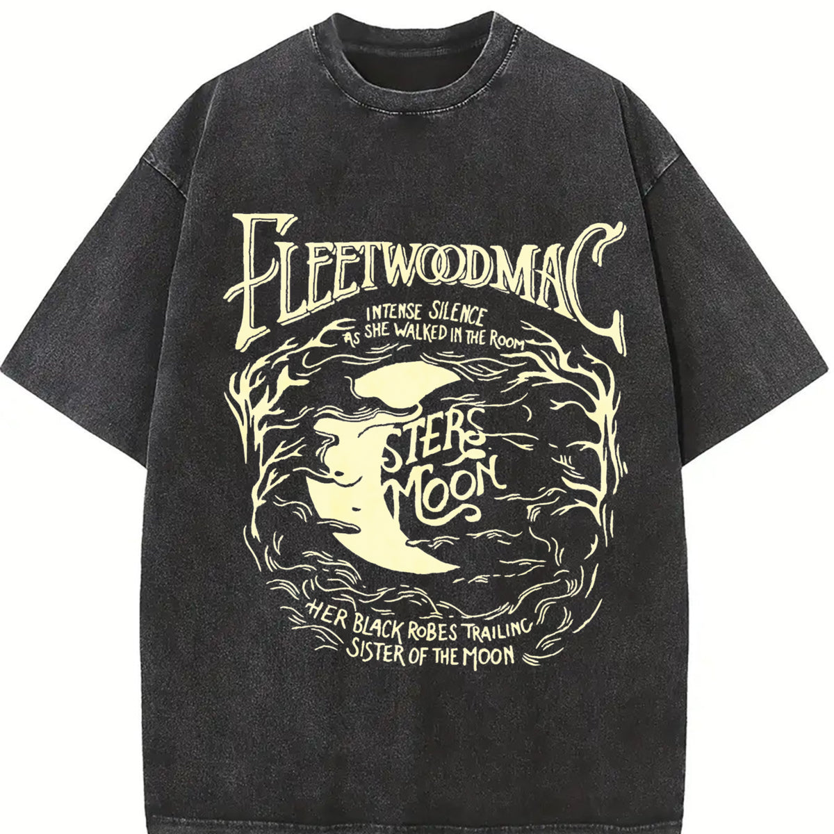 Moon vintage washed oversized T-shirt in Black