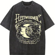 Moon vintage washed oversized T-shirt in Black