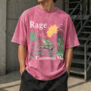 Rage Consumes Me Frog Vintage Washed T-Shirt in Red