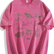 Cats 90s Retro ® Y2k Kitten Vintage Washed T-Shirt in Red