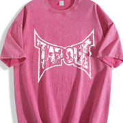 Y2k Tapout Skull ( ) Amity Affliction Tapout Mma Elite Vintage Washed T-Shirt in Red