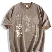 Fruits and Berries 90s Vintage Washed T-Shirt in Brown