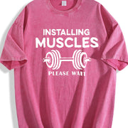Installing Muscles Vintage Washed T-Shirt in Red