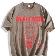 & Doberman Dog Y2K Back Vintage Washed T-Shirt in Brown