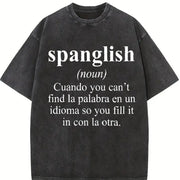 Short-sleeved Round-neck with a Mexican Vintage Washed T-Shirt in Black