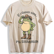 If I Shenan Once I'll Shenanigan vintage washed oversized T-shirt in Beige