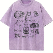 Rats 90s Tattoo Retro ® Y2k Mouse Vintage Washed T-Shirt in Purple