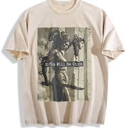 Girls Will Be Girls Vintage Washed T-Shirt in Beige