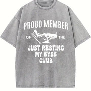 Dad Just Resting My Eyes Vintage Washed T-Shirt in Gray