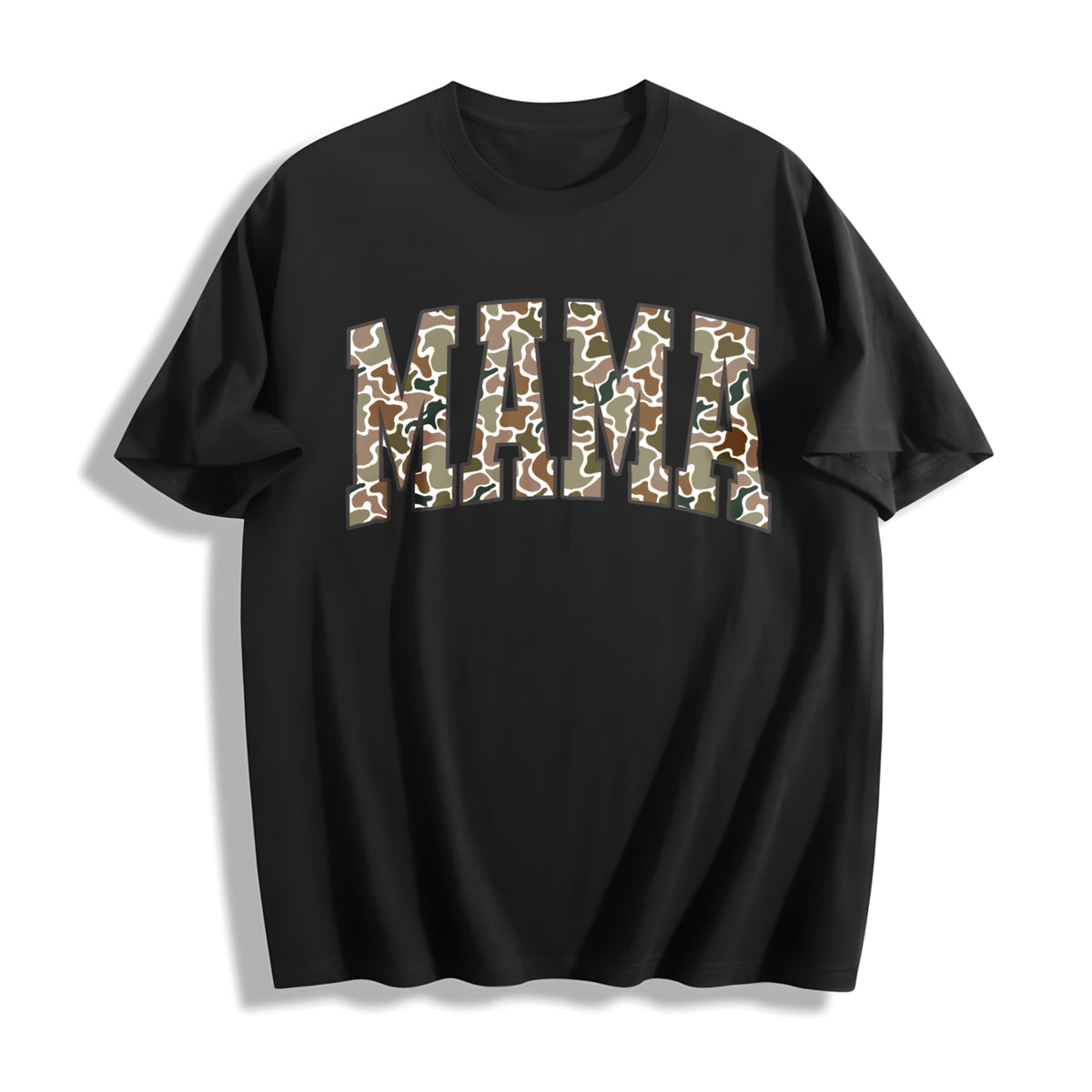 Camouflage Mama Camo Mama Cotton T-Shirt in Black