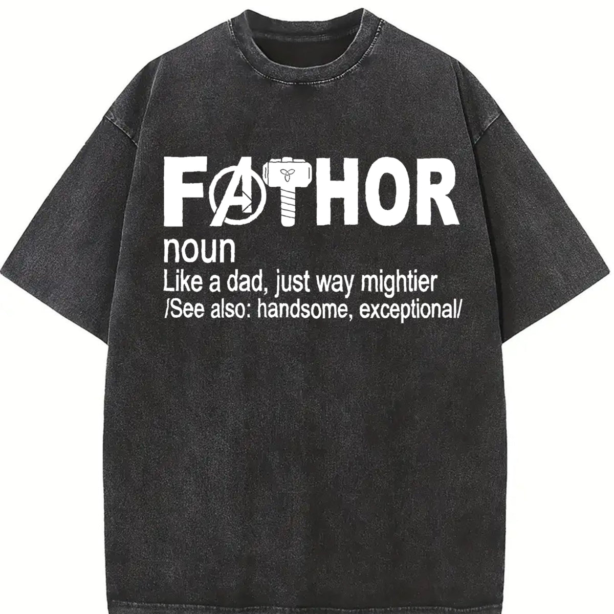 Fathor Fathers Day Vintage Washed T-Shirt in Black