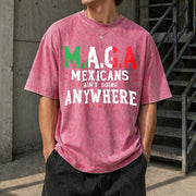 Mexicans Ain't Going Anywhere Vintage Washed T-Shirt in Red