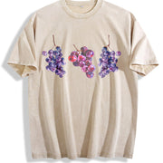Grapes 90s Retro ® Y2k Grapes Cute Vintage Washed T-Shirt in Beige