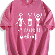 Wine Crock Screw Vintage Washed T-Shirt in Red