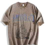 Happily Ever After Vintage Washed T-Shirt in Brown