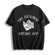 The Original Dating App Cootie Catcher Joke for Ladies Cotton T-Shirt in Black