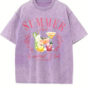Summer Babe Cocktail Club vintage washed oversized T-shirt in Purple