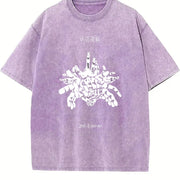 Black Jujutsu Kaisen Jinji Endonka Vintage Washed T-Shirt in Purple