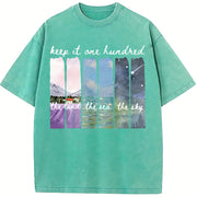 Keep It 100 Land Sea Sky Fate of Ophelia TS Showgirl vintage washed oversized T-shirt in Blue