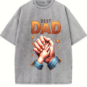 Best Dad Fist Bump Vintage Washed T-Shirt in Gray