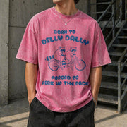 Born to Dilly Dally Vintage Washed T-Shirt in Red